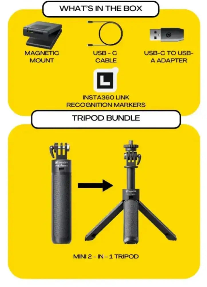 Insta360 Link 2 & 2C - Ai 4K Webcam / Pro Audio Tripod Bundle